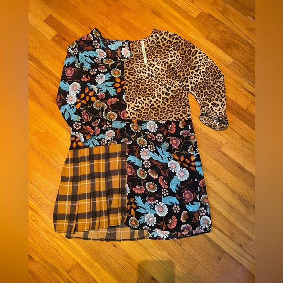 Uncle Frank Dresses & Skirts - UNCLE FRANK Multi Mixed Media Patchwork Print Boho Tunic Dress Large